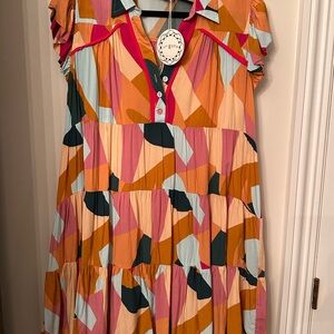 Umgee Multicolor Abstract Dress